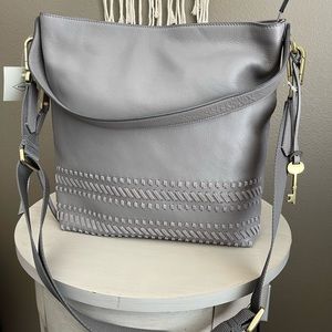Fossil NWT Maya hobo bag, Grey.  Can be worn crossbody do with shorter strap